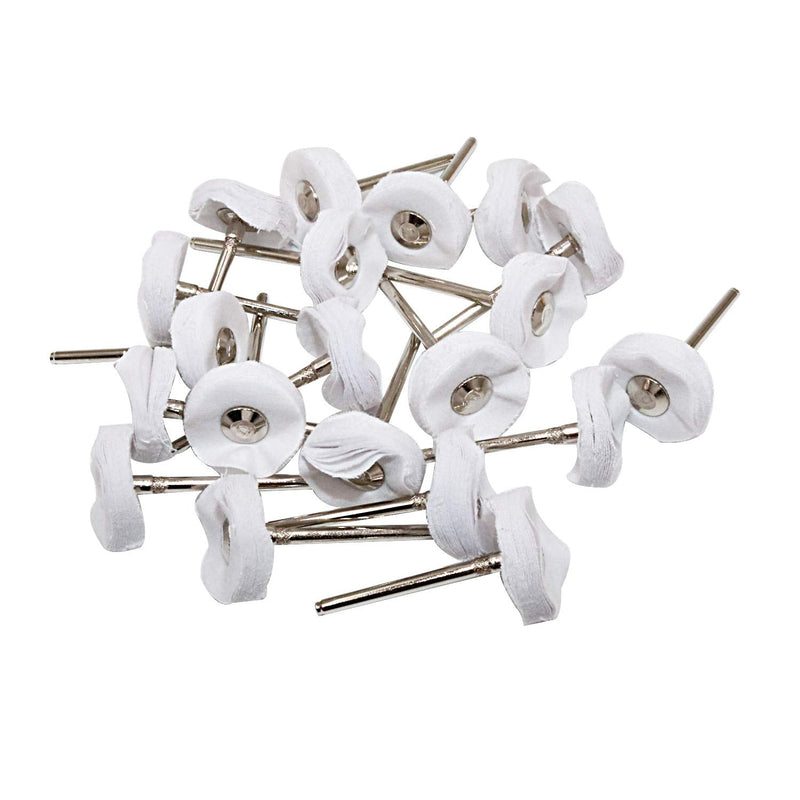[Australia - AusPower] - Little Buffer Wheels Buffing and Polishing Wheel for Rotary Drill Tools White,3mm Mandrel 20 Pieces 