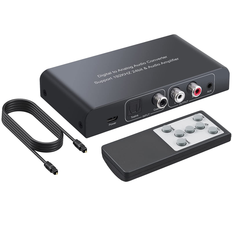 [Australia - AusPower] - PROZOR 192KHz Digital to Analog Audio Converter Digital Toslink Coaxial SPDIF Optical Input RCA 3.5mm Output Converter with Volume Adjustable Remote Control 192kHz DAC One Input with IR Control 