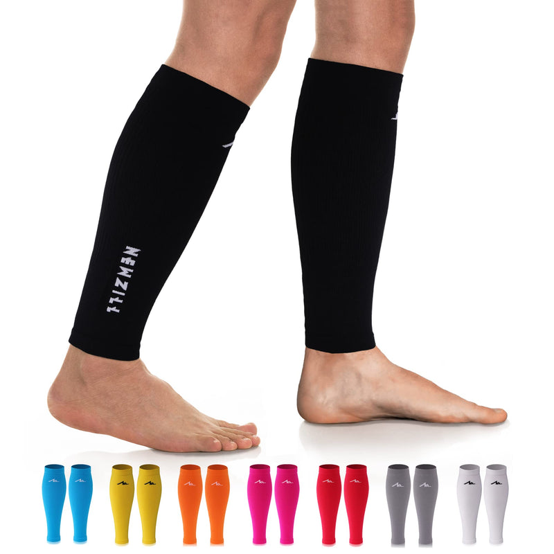 [Australia - AusPower] - NEWZILL Compression Calf Sleeves (20-30mmHg) for Men & Women Perfect Option to Compression Socks for Running Travel Nursing Solid Black L/XL (see Size Chart) 