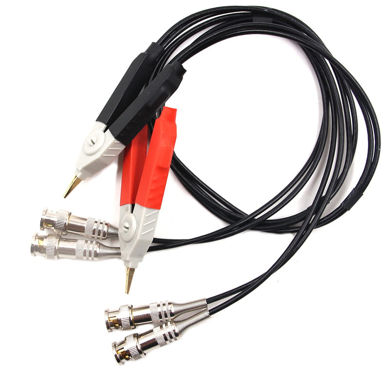 [Australia - AusPower] - Chiloskit Terminal Kelvin Clip Wires with 4 BNC LCR Meter Test Lead Cable Probe Set Standard Plug 