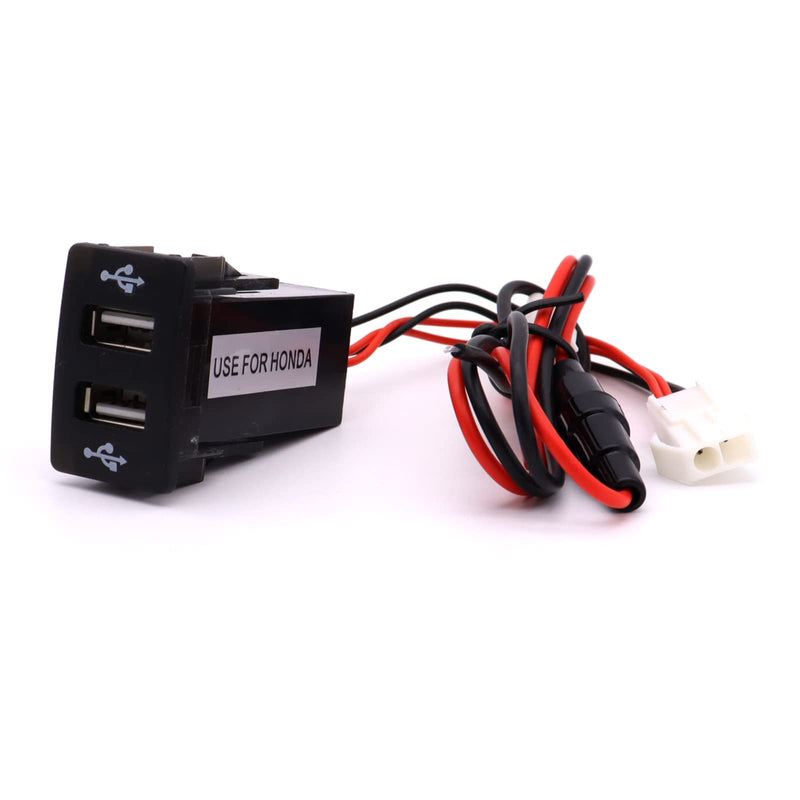 [Australia - AusPower] - MOTONG Dual USB Socket for Honda - 2.1A Dual USB Power Socket Port for iPhone 8 7 6 5,Samsung Huawei,LG,MP3 and More(37 * 24mm) 