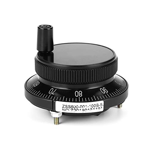 CNC Handwheel Housing 100PPR 6 Terminal Clamps Electronic Hand Wheel Pulse Transmitter Hand Wheel 60 mm Encoder 5V for CNC System (Black) black