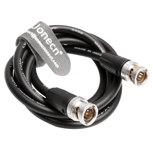 Uonecn 12G SDI Cable BNC Male to BNC Male Coaxial Video Cable, 75 Ohm 4K Ultra HD SDI Cable with OFC Shielding for Professional Video Camera, Broadcast Equipment, Black 3.3FT/1M