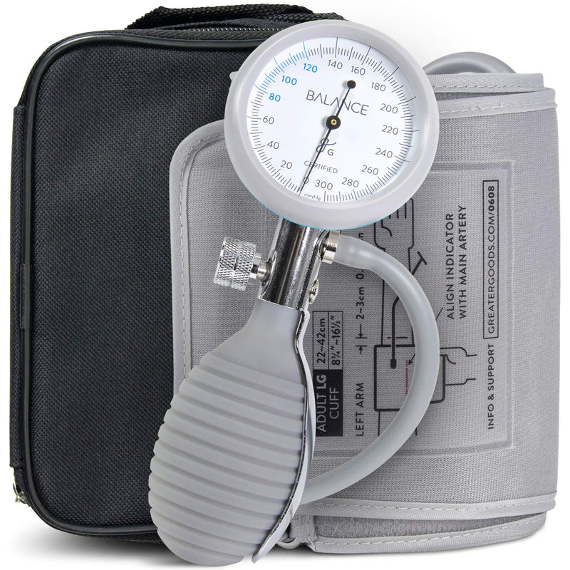 [Australia - AusPower] - Greater Goods Sphygmomanometer, Latex-Free, Manual Blood Pressure Monitor, Gray Grey 