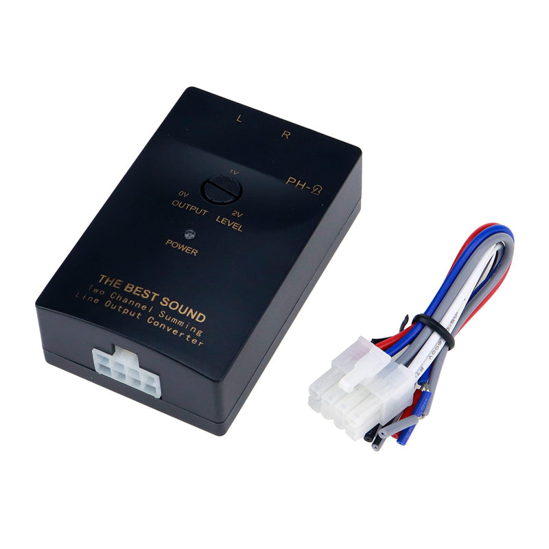 [Australia - AusPower] - S SYDIEN 1Pc Black High to Low 2-Channel Line Output Converter RCA Car Line Converter Output Adapter 