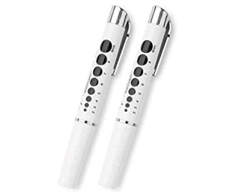 [Australia - AusPower] - PrimaCare DL-9325-2 LED Diagnostic Reusable and Lightweight Medical Pen Light for Nurse, Student, Doctors EMT, Batteries Included, White, Pack of 2 