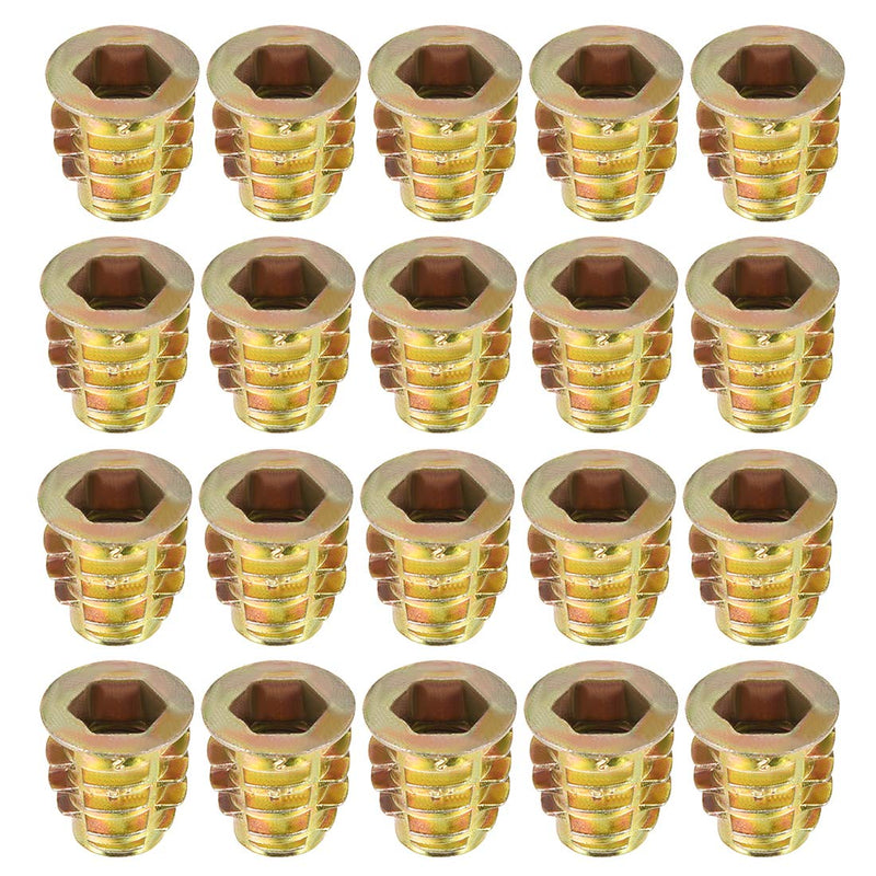 [Australia - AusPower] - uxcell Furniture Threaded Insert Nuts Zinc Alloy M8 Internal Threads 15mm Length 20pcs M8x15mm 