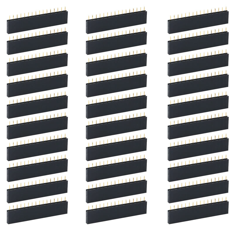 [Australia - AusPower] - Antrader 30pcs 2.54mm 16Pin Single Row PBC Female Pin Header Socket Connector Strip 16 Pin,Female Socket 