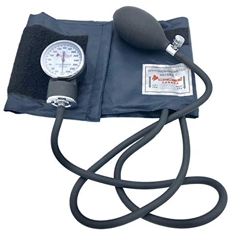 [Australia - AusPower] - Professional Manual Blood Pressure Monitor - Medical Aneroid Sphygmomanometer with Carrying Case, Navy Blue 