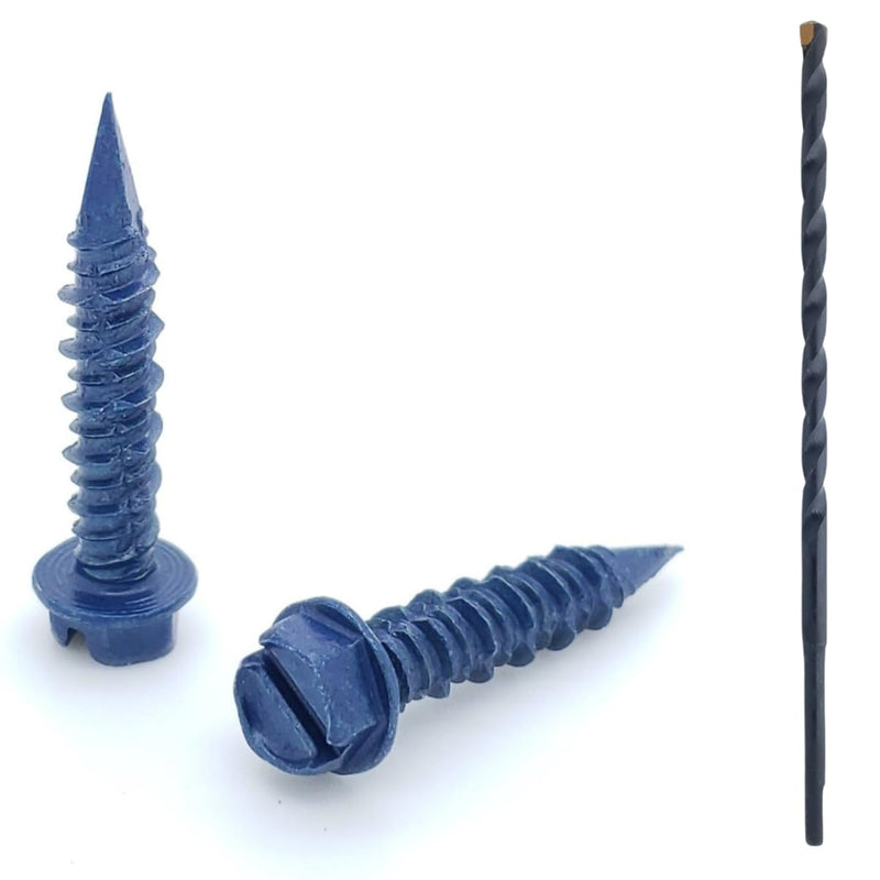 [Australia - AusPower] - 100 Qty 1/4" x 1-1/4" Hex Head Diamond Tip Concrete Screws to Anchor Masonry, Block & Brick (BCP498) 