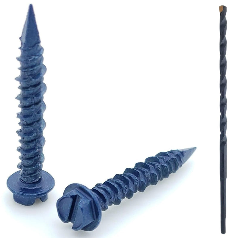 [Australia - AusPower] - 100 Qty 3/16" x 1-1/4" Hex Head Diamond Tip Concrete Screws to Anchor Masonry, Block & Brick (BCP486) 