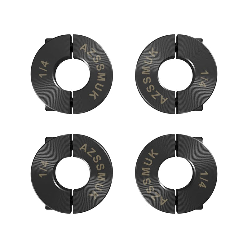 [Australia - AusPower] - 1/4" Shaft Collar Double Split Axle Collar Clamp of Metal Set Screw,4-Pieces 4 1/4" 