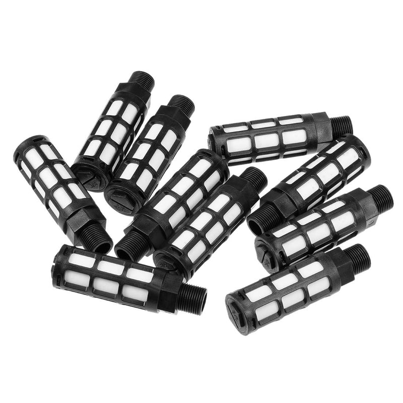 [Australia - AusPower] - uxcell Plastic Pneumatic Muffler Exhaust Air Line Silencer 3/8 PT Black, 10pcs 
