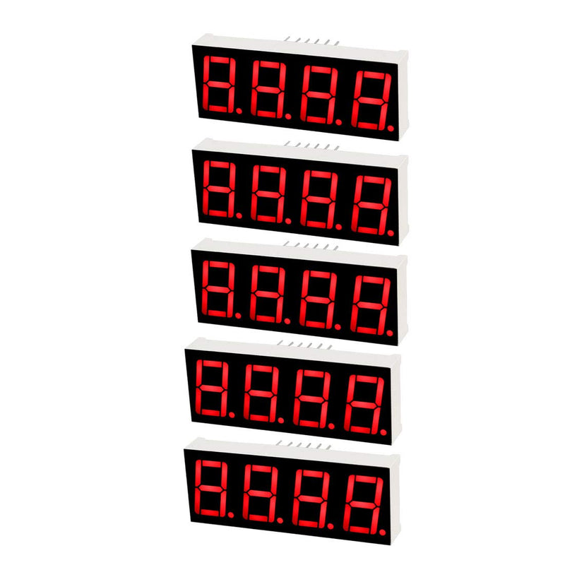 [Australia - AusPower] - uxcell Common Anode 12Pin 4 Bit 7 Segment Display 1.98 x 0.75 x 0.31 Inch 0.55" Red LED Display Digital Tube 5pcs 5 