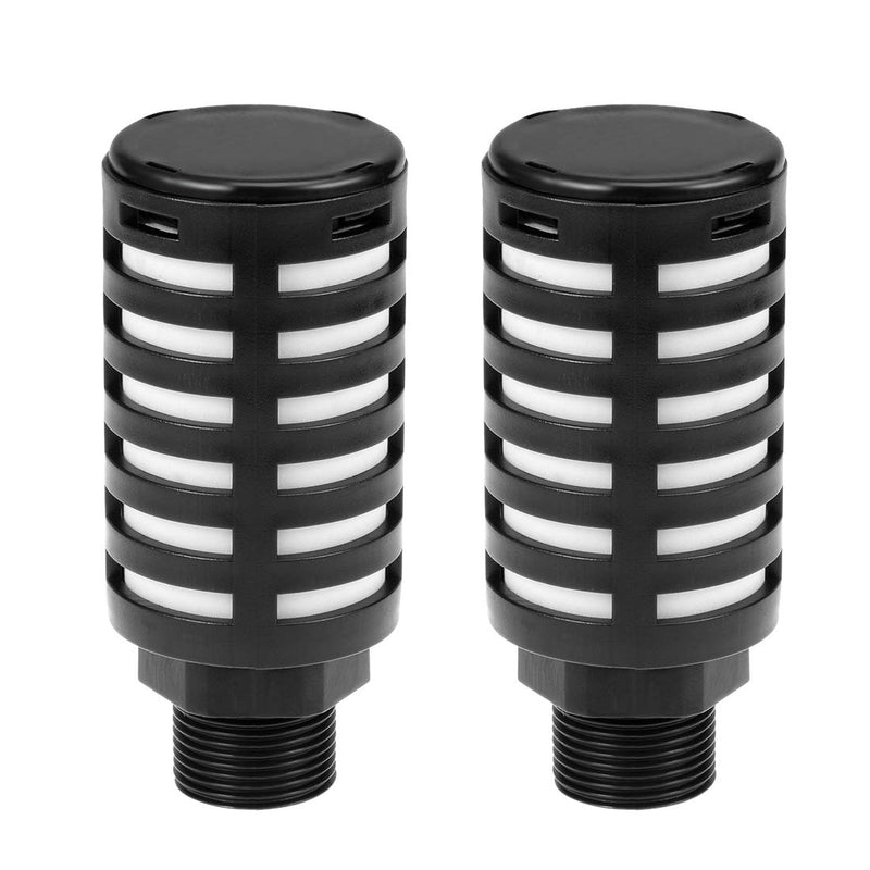 [Australia - AusPower] - uxcell Plastic Pneumatic Muffler Exhaust Air Line Silencer 3/4 PT Black, 2pcs 
