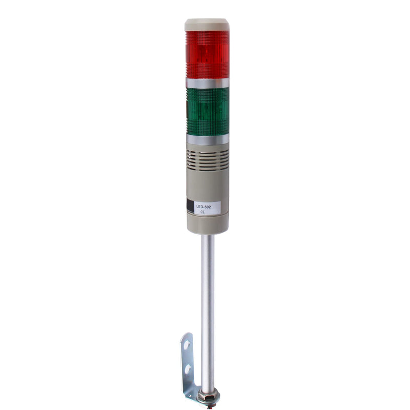 [Australia - AusPower] - LUBAN Industrial Signal Light, Column LED Alarm Tower Lamp Light Flash Indicator, 2-Layer Stack LED Warning Light for Safety (110V/Steady ON Light) 110V without Buzzer 