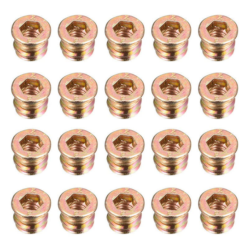[Australia - AusPower] - uxcell Wood Furniture M6x10mm Threaded Insert Nuts Interface Hex Socket Drive 20pcs 