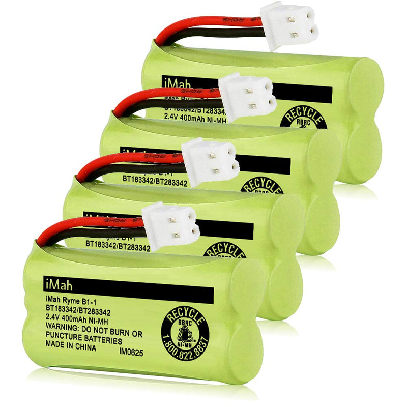 [Australia - AusPower] - iMah BT183342/BT283342 BT166342/BT266342 BT162342/BT262342 Cordless Phone Battery Compatible for VTech CS6114 CS6419 CS6719 CS6719-2 AT&T EL52300 CL80112, 4-Pack 