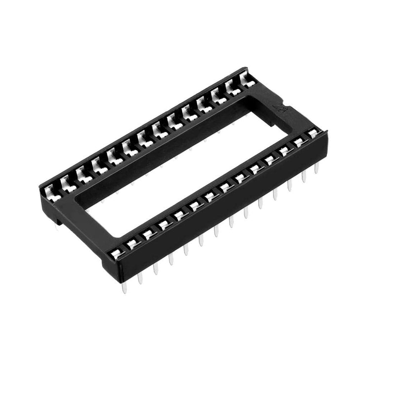 [Australia - AusPower] - uxcell 20pcs DIP IC Chip Socket Adaptor Solder Type 2.54mm Pitch Dual Row 28 Flat Pin 15.24mm Row Pitch 