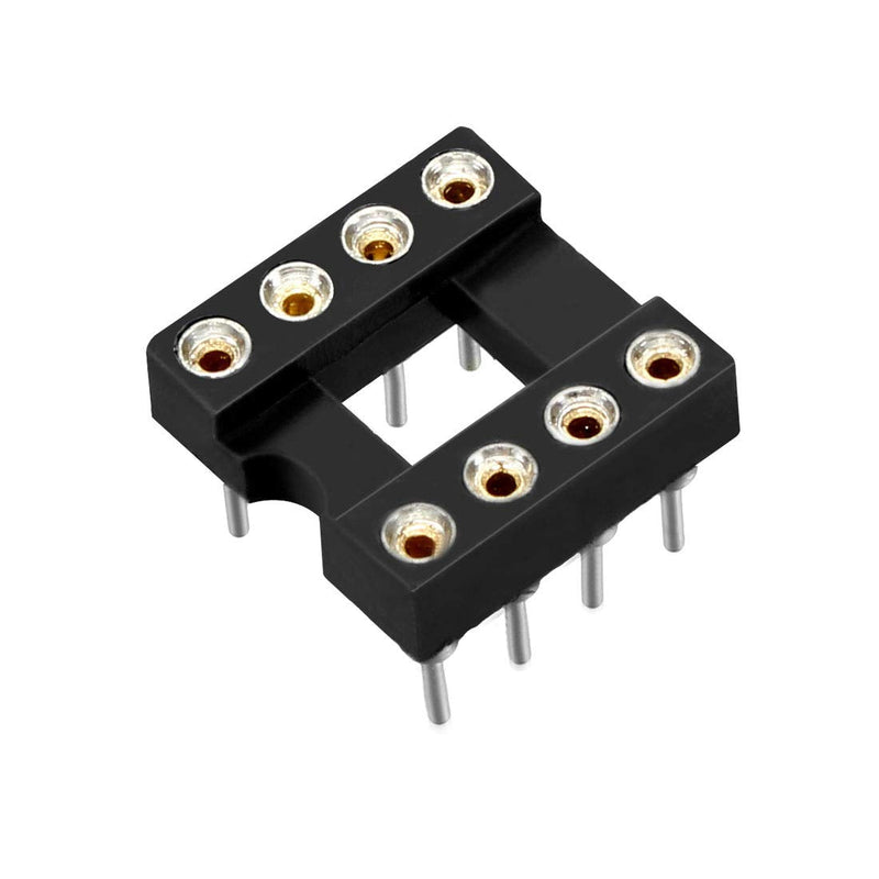 [Australia - AusPower] - uxcell 10pcs DIP IC Chip Socket Adaptor 2.54mm Pitch 7.6 Row Pitch 2 Row 8 Round Pins Soldering 