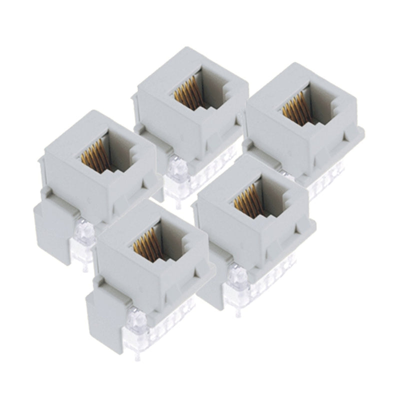 [Australia - AusPower] - Legrand - OnQ Telephone Keystone Jack RJ25, Male to Male Connector, Universal Keystone Connector for Phone Connections, Rear Mount Snap-In Keystone Design, White, 5 Count, F9042WHV5 5 Pack 