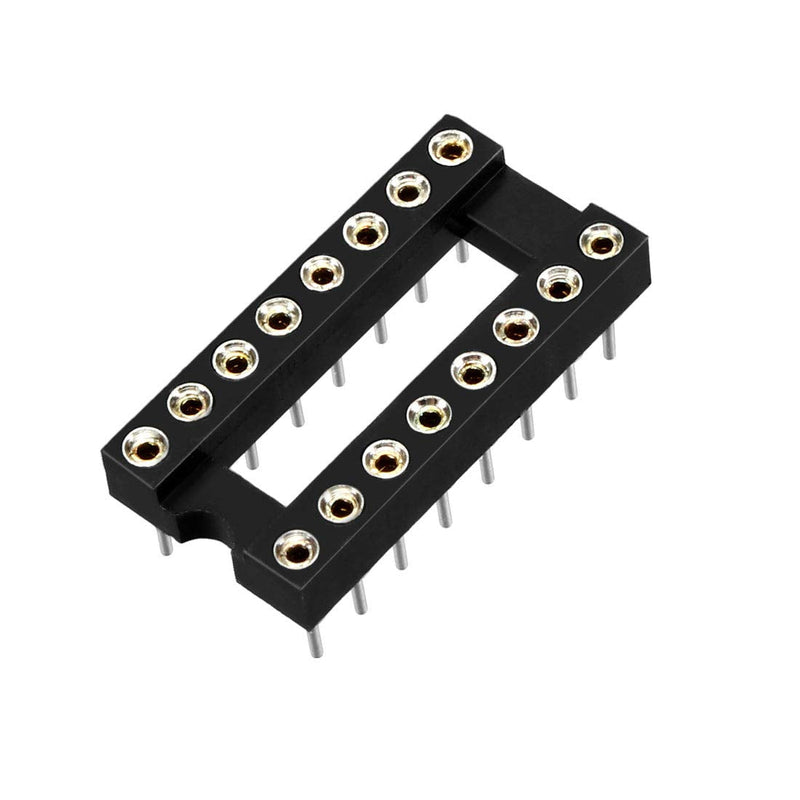 [Australia - AusPower] - uxcell 10pcs DIP IC Chip Socket Adaptor 2.54mm Pitch 7.6 Row Pitch 2 Row 16 Round Pins Soldering 