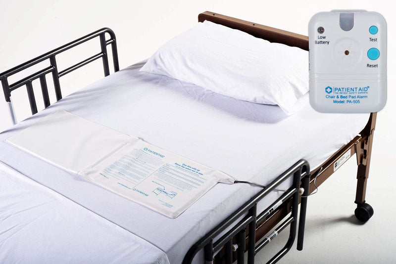 [Australia - AusPower] - Patient Bed Alarm, 10" x 30" Bed Pad with Motion Sensor Alarm, 2 Ring Chime Options, 3 Mounting Options, Including 9V Battery, Bed Alarms and Fall Prevention for Elderly, 1 Yr. Warranty by Patient Aid without Rubber Casing 