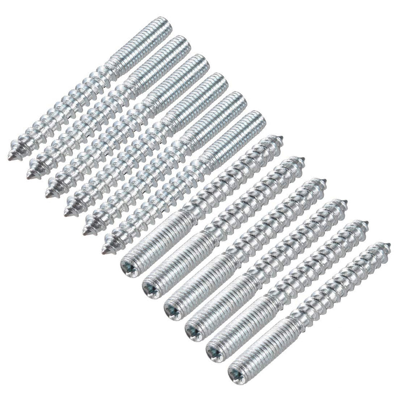 [Australia - AusPower] - uxcell M6 Hanger Bolts Length 2-3/8"(60mm) Double Headed Bolts Self-Tapping Screw 6mm Wood Joint Furniture Legs 12pcs 