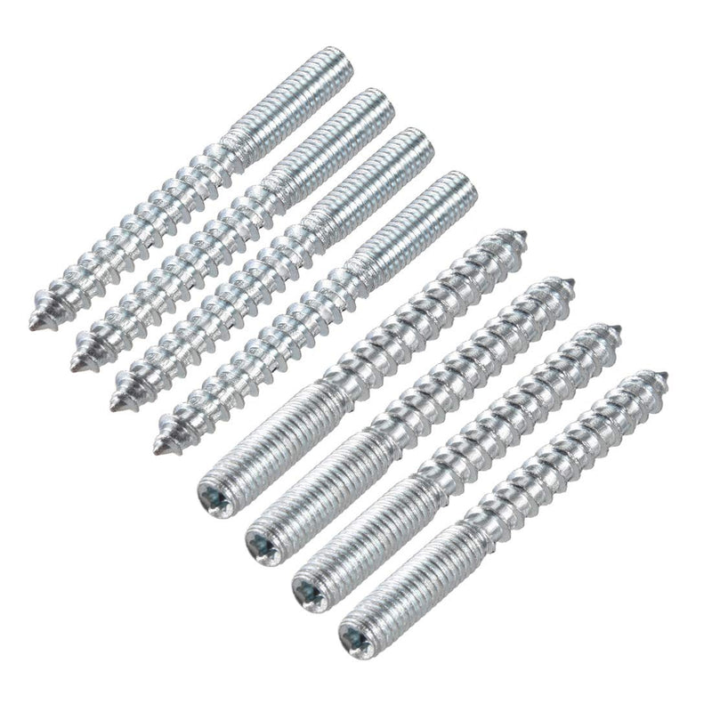[Australia - AusPower] - uxcell M6 Hanger Bolts Length 2-3/8"(60mm) Double Headed Bolts Self-Tapping Screw 6mm Wood Joint Furniture Legs 8pcs 