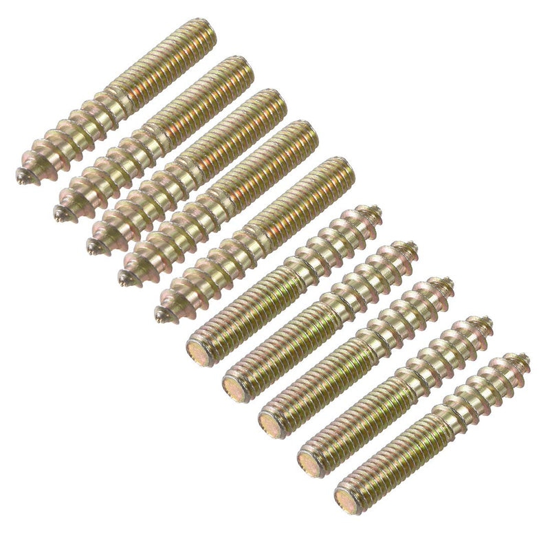 [Australia - AusPower] - uxcell M6 Hanger Bolts Length 1-5/8"(40mm) Double Headed Bolts Self-Tapping Screw 6mm Wood Joint Furniture Legs 10pcs 