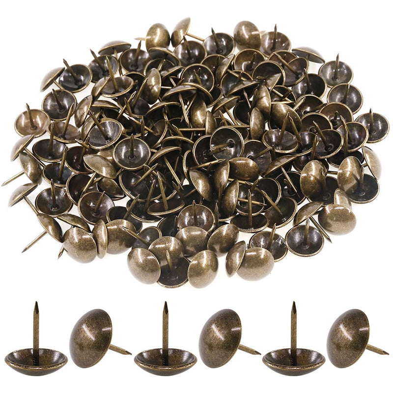 [Australia - AusPower] - Keadic 200Pcs [ 3/4" in Diameter ] Antique Upholstery Tacks Furniture Nails Pins Assortment Kit for Upholstered Furniture Cork Board or DIY Projects - Bronze 3/4"(200pcs) 