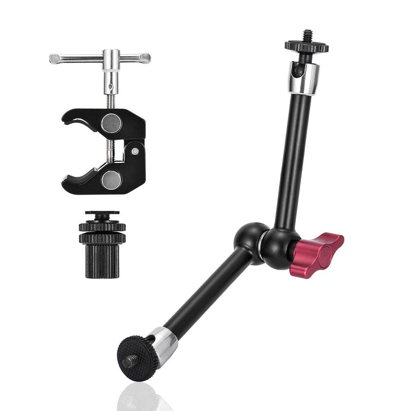 [Australia - AusPower] - UTEBIT 11 inch Magic Arm, Camera Mount Articulating Friction Arms with Super Crab Clamp for DSLR Camera Rig, Flash Light, LED Lights, LCD Monitor 11 inch-Magic Arm+Super Clamp 