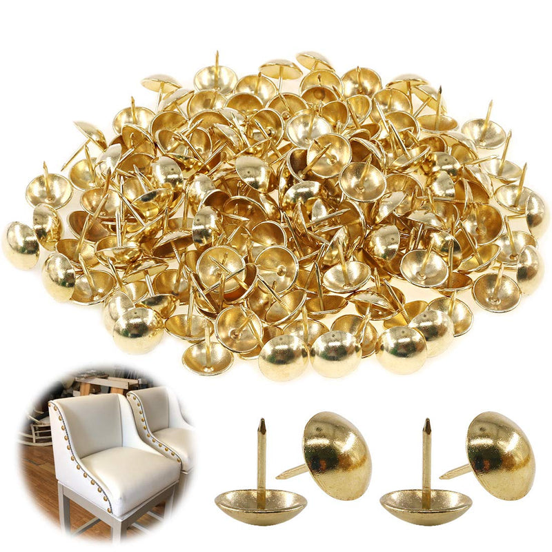 [Australia - AusPower] - Keadic 200Pcs 3/4" (19mm) Antique Upholstery Tacks Furniture Nails Pins Assortment Kit for Upholstered Furniture Cork Board or DIY Projects - Gold 3/4" (19mm) - 200Pcs 