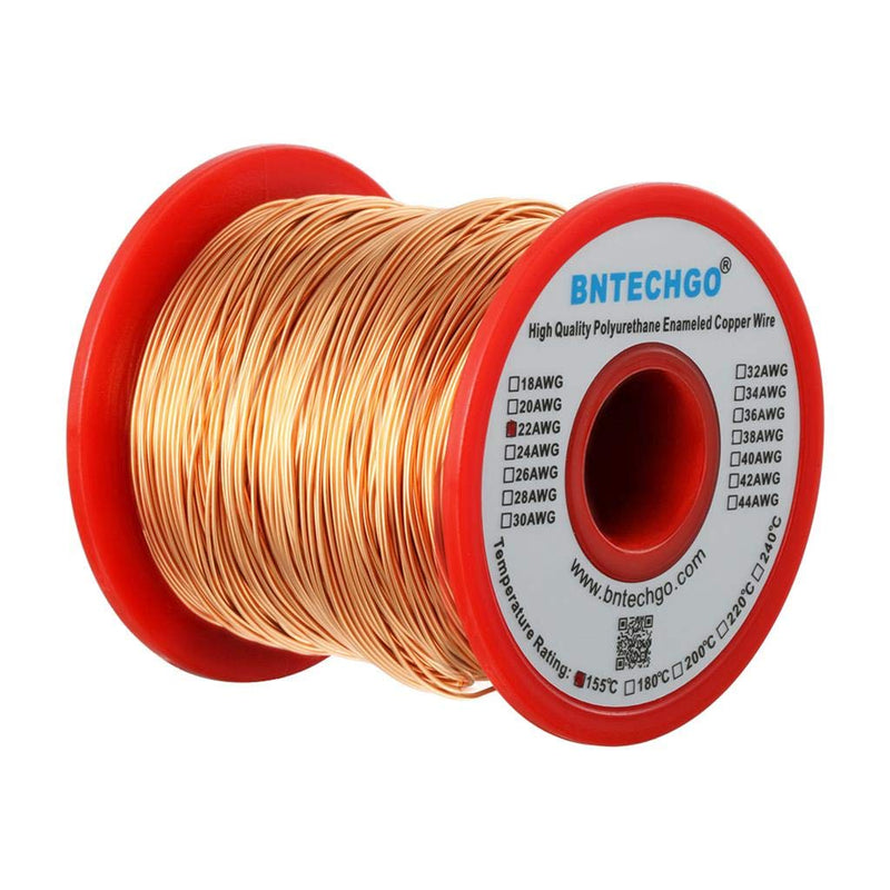 [Australia - AusPower] - BNTECHGO 22 AWG Magnet Wire - Enameled Copper Wire - Enameled Magnet Winding Wire - 1.0 lb - 0.0256" Diameter 1 Spool Coil Natural Temperature Rating 155? Widely Used for Transformers Inductors 22 gauge enameled magnet wire 1 lb natural 1 lb 