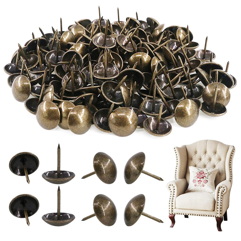 [Australia - AusPower] - 200-Pcs 3/4'' (19×21mm) Antique Upholstery Decorative Tacks Furniture Sofa Thumb Tacks Nails Pins Assortment Kit for Upholstered Furniture Cork Board - Bronze 3/4'' [200pcs] 
