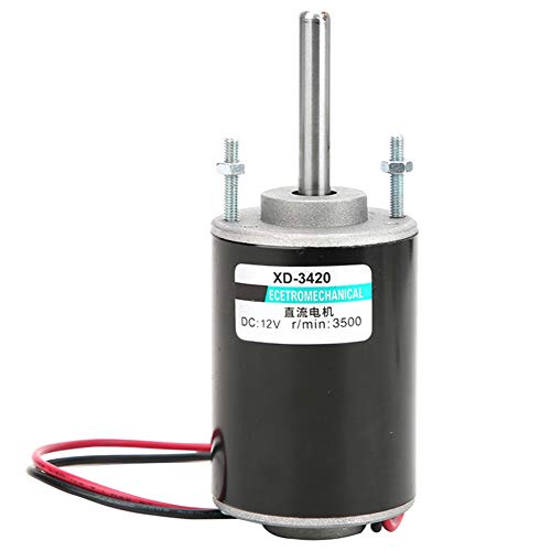 High Speed Adjustable DC Gear Motor Permanent Magnet Reversible Low Noise for Generator XD-3420 30W CW/CCW (12V)