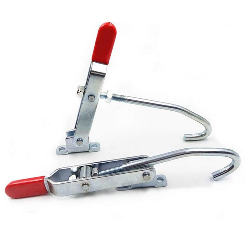 [Australia - AusPower] - J Hook Type Toggle Clamp 2pcs 170kg/375 lbs Holding Capacity Quick Holding Draw Latch Action Toggle Clamp Pull Hook Type (452) 452 