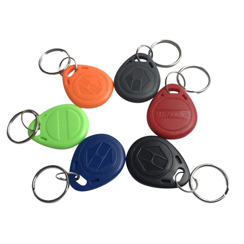 YARONGTECH 125khz key fob, access rfid tag em4100 chip for access control (pack of 10) Mix Color