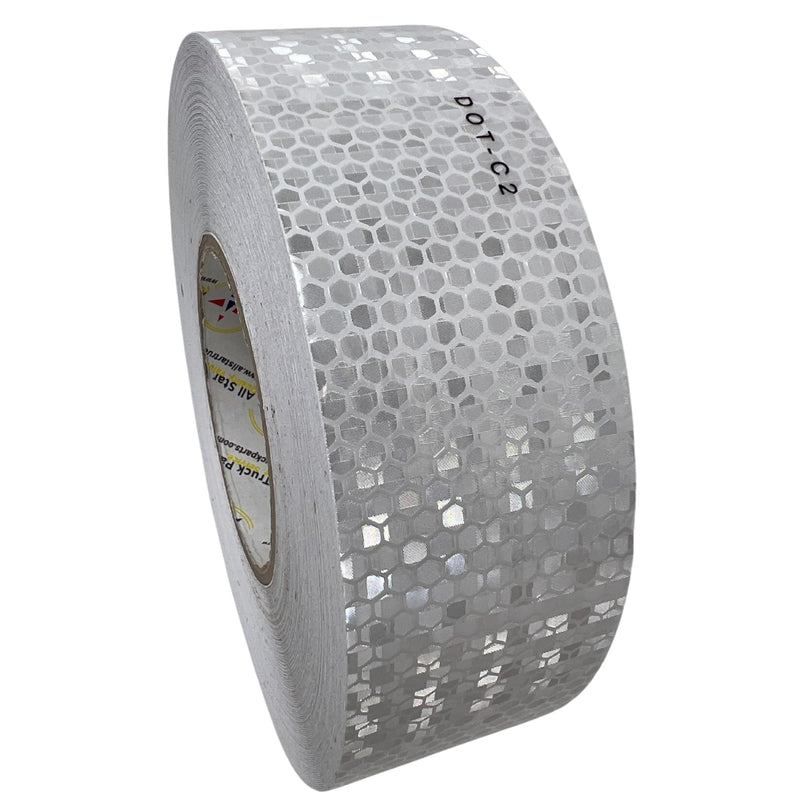 All Star White DOT-C2 Reflective Tape Conspiciuity Tape - Commercial ROLL, HIGH Intensity, Strong Adhesive- 2" inch x 150' FEET - Automobile Car Truck Boat Trailer Semi (White)