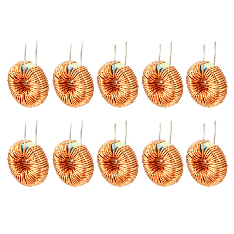 sourcing map Horizontal Toroid Magnet Inductance Monolayer Wire 220uH 5A Coil Pack of 10