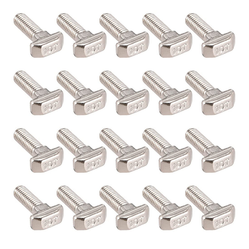 [Australia - AusPower] - uxcell M8x25mm T-Slot Drop-in Stud Sliding Screw Bolt Carbon Steel 20pcs for 40 Series European Standard Aluminum Profile 