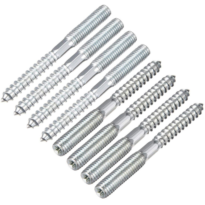 [Australia - AusPower] - uxcell M8 Hanger Bolts Length 3-1/8"(79mm) Double Headed Bolts Self-Tapping Screw 8mm Wood Joint Furniture Legs 8pcs M8x79mm 8 