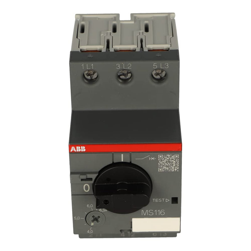 [Australia - AusPower] - MS116-6.3 | 1SAM250000R1009 | MS116-6.3 | ABB 1SAM250000R1009 MS116-6.3 Manual Motor Starter, 3 Pole, 690VAC, 3 Phase, 4-6.3A 