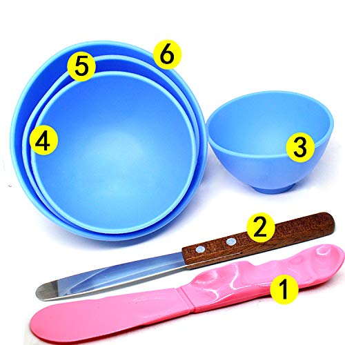 [Australia - AusPower] - BONEW 4PCS Dental Plastic Mixing Alginate Modelling Carver Rubber Plaster Bowl +2 Mixing Spatulas 