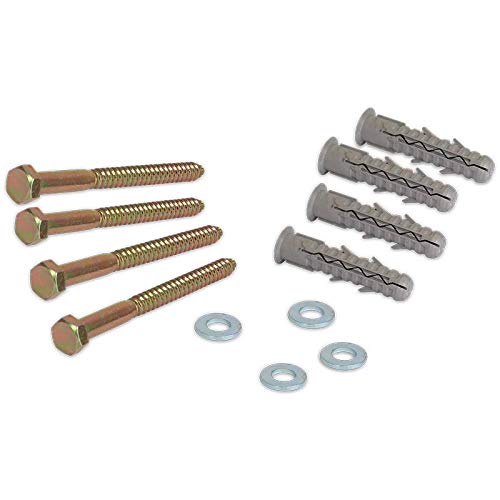 [Australia - AusPower] - SmartSign Concrete Anchors Hardware Installation Kit for Parking Curb, Wheel Stop, Speed Bump - 1 Set (4 Bolts/Set) - 6" Lag Bolts Screws, Lag Shield Anchors and Washers per Set 