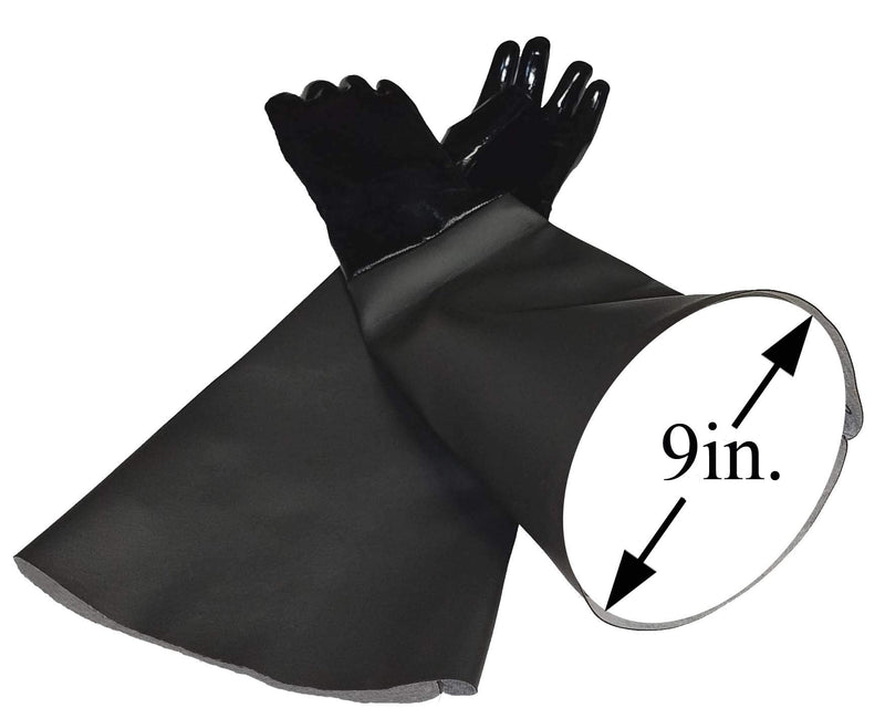 [Australia - AusPower] - Neoprene Gloves for Sandblasting Sandblaster Sand Blast Cabinet - 9" x 28" Made in USA 