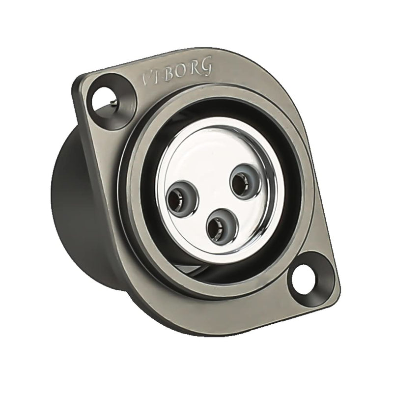 [Australia - AusPower] - Viborg Female XLR Chassis Mount Connectors, Hi End Audio XLR Panel Socket, Pure Copper Rhodium Plated XLR Receptacle with PTFE Insulator 1PC(Rhodium Plated) 