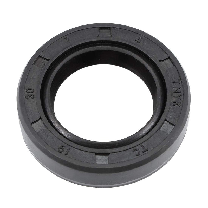 [Australia - AusPower] - uxcell Oil Seal, TC 19mm x 30mm x 7mm Nitrile Rubber Cover Double Lip with Spring for Bearing Shaft, Black Pack of 1 30mmx19mmx7mm 