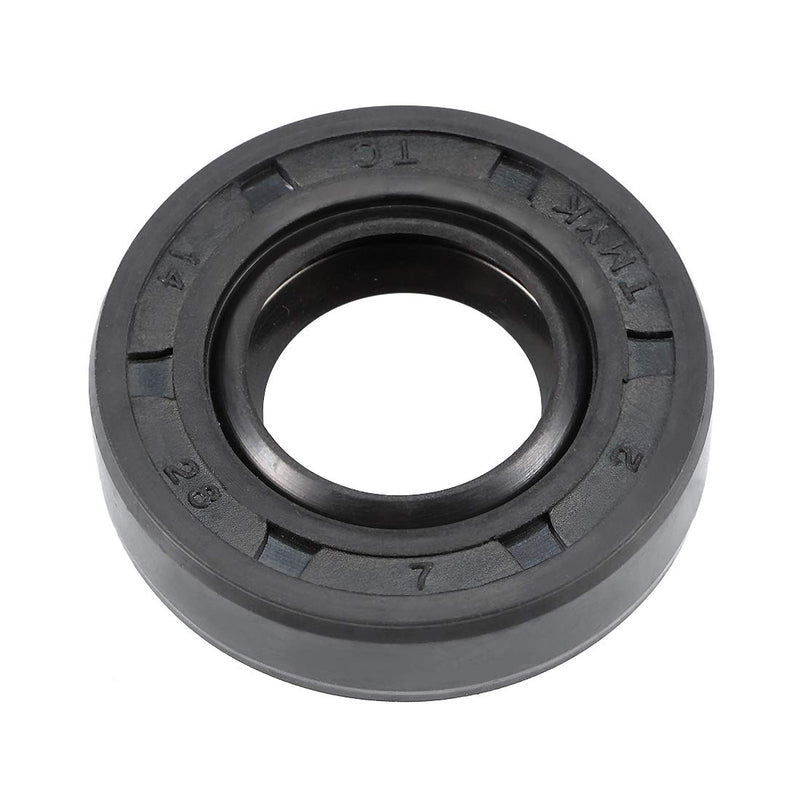 [Australia - AusPower] - uxcell Oil Seal, TC 14mm x 28mm x 7mm Nitrile Rubber Cover Double Lip with Spring for Bearing Shaft, Black Pack of 1 14mmx28mmx7mm 