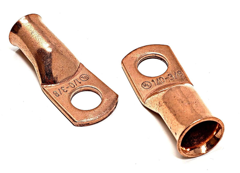[Australia - AusPower] - 10 pcs WNI 1/0 Gauge x 3/8 Pure Copper Battery Welding Cable Lug Connector Ring Terminals 1/0 Gauge 3/8" Hole 10 pieces 